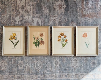 Vintage Framed Floral Art Prints – Botanical Art, Gallery Wall, Feminine Wall Decor