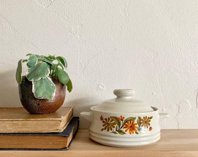 Vintage Capri Stoneware Casserole Dish With Lid Small Earthenware Pot