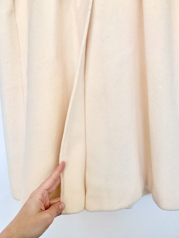 Vintage Women's Cream Wool Trench Coat Size Large… - image 10