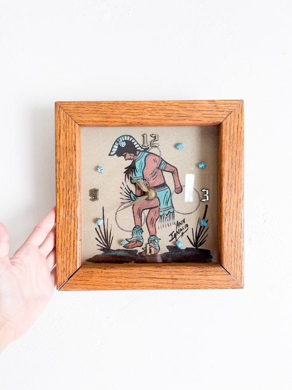 Native American Sand Art Clock – Signed Ann Ignacio, Southwestern