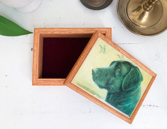 Vintage Keepsake Box with Black Labrador – Huntin… - image 4