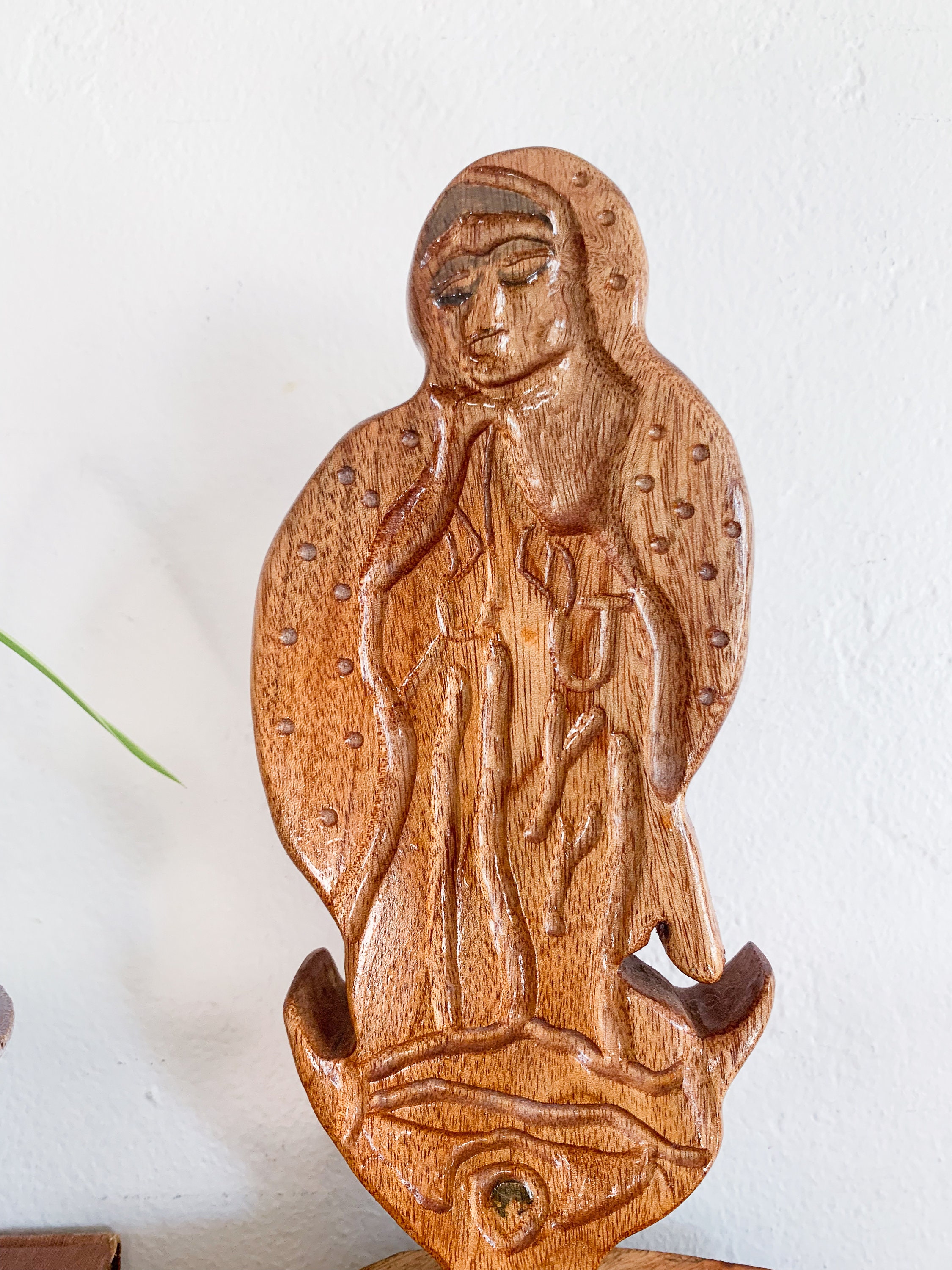 Our Lady of Guadalupe Wooden Statue – Virgin Mary Sculpture, Vintage ...