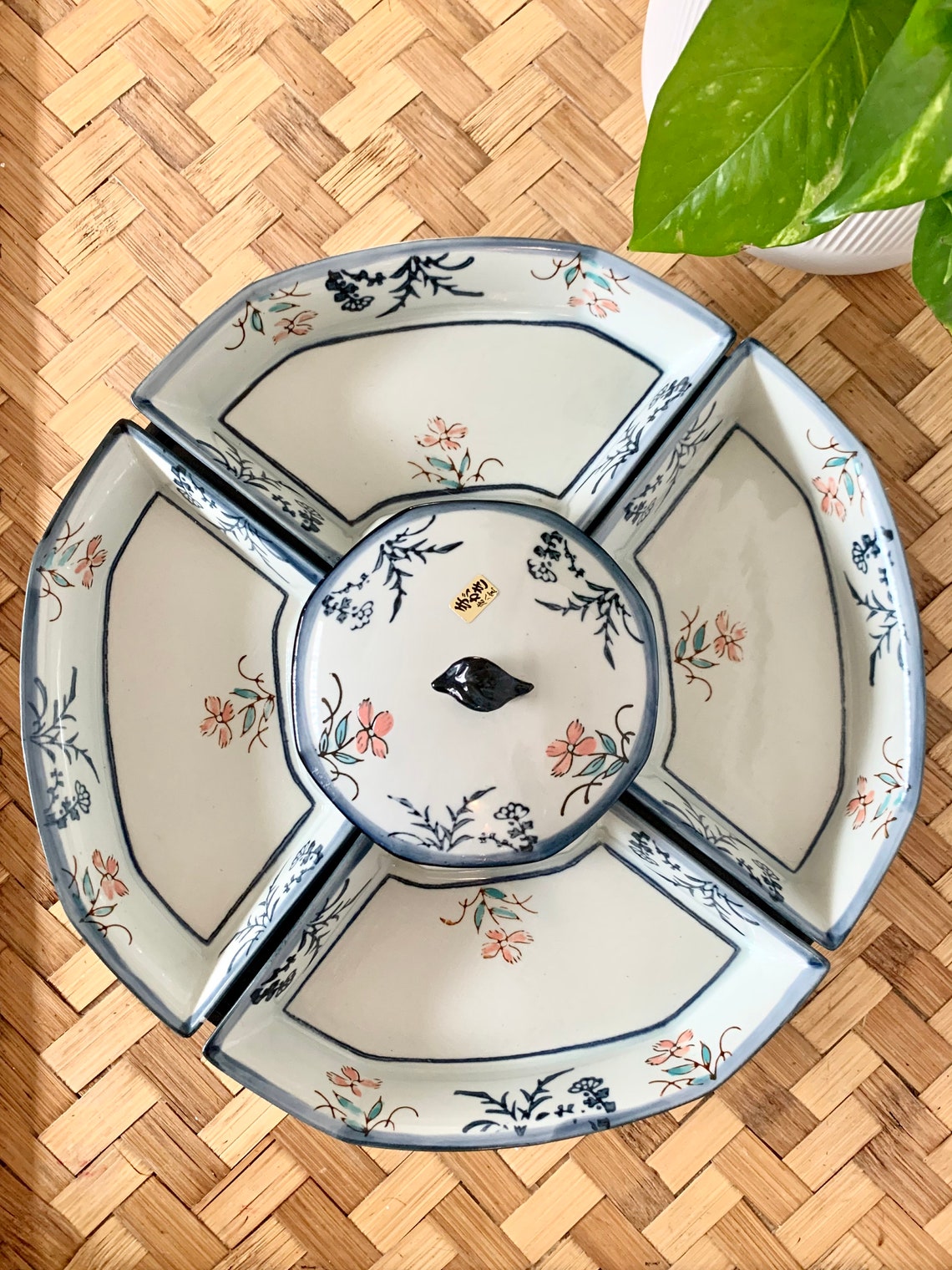 Vintage Japanese Lazy Susan Sushi Tray Vegetable Platter Etsy