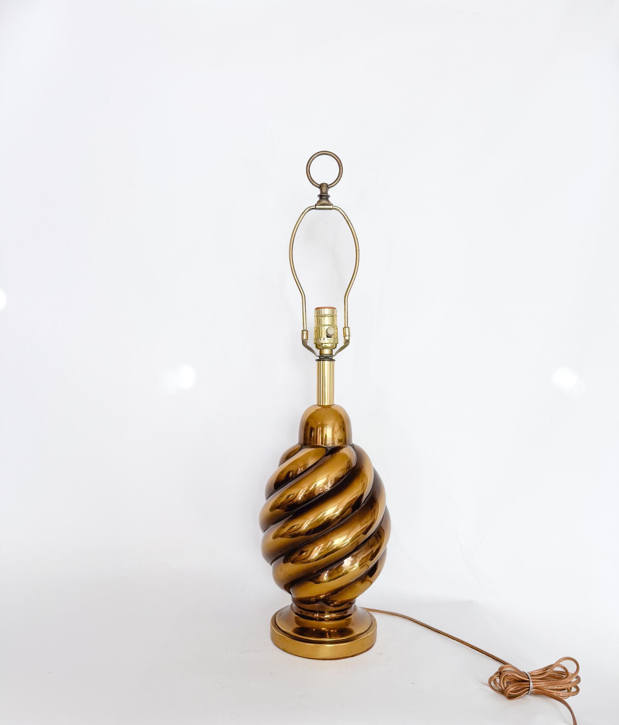 Vintage Westwood Brass Swirl Lamp — Brass Table Lamp, 70s Brass