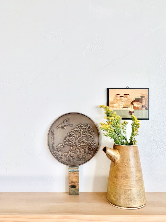 Antique Japanese Bronze Kagami Mirror – Geisha Mirror, Cranes - Etsy