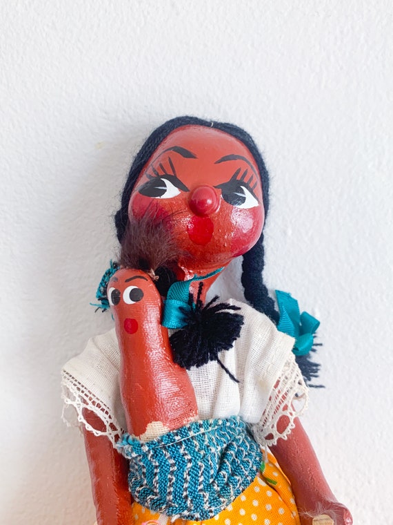アメリカ　ビンテージ　ハンドメイド人形 ヴィンテージのメキシコ民芸人形と赤ちゃん – 手作りのコレクターズ