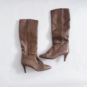 80s Taupe Brown Leather Boots | Women&#39;s Boots, Fall Boots, Knee High Boots