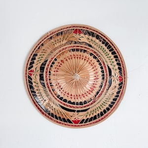 Vintage Asian Painted Coolie Hat | Bamboo Straw Hat, Conical Hat, Asian Decor
