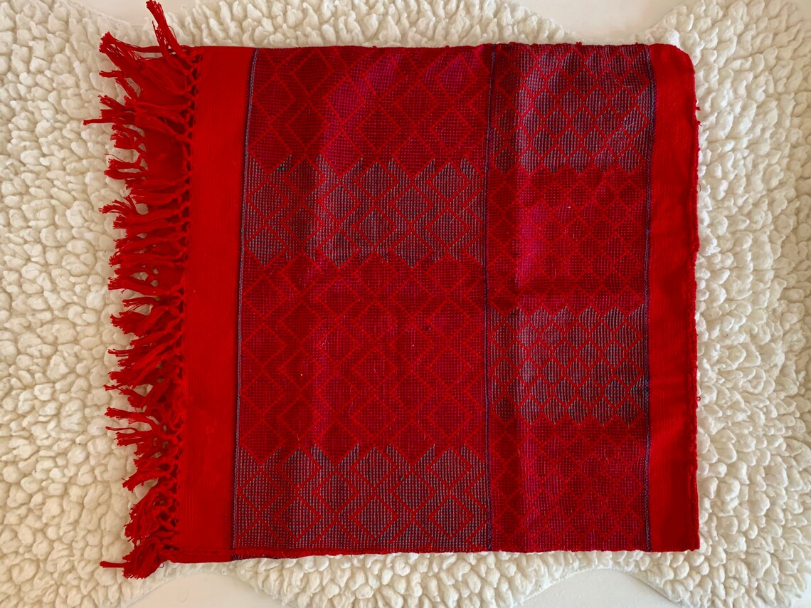 Vintage Red Fringe Pillow Cover Vintage Cushion Cover Etsy