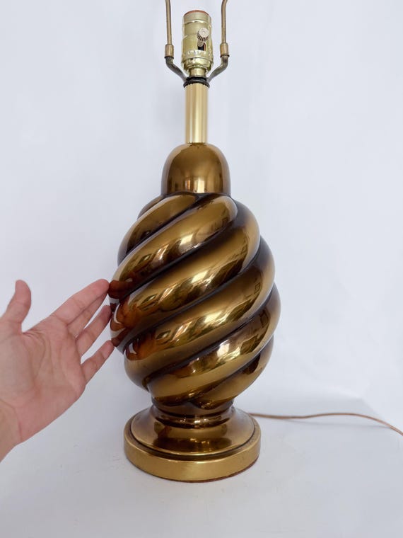 Vintage Westwood Brass Swirl Lamp — Brass Table Lamp, 70s Brass