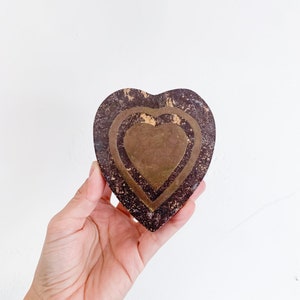 Heart Shaped Soapstone Jewelry Box with Brass Inlay – Trinket Box, Anniversary Gift