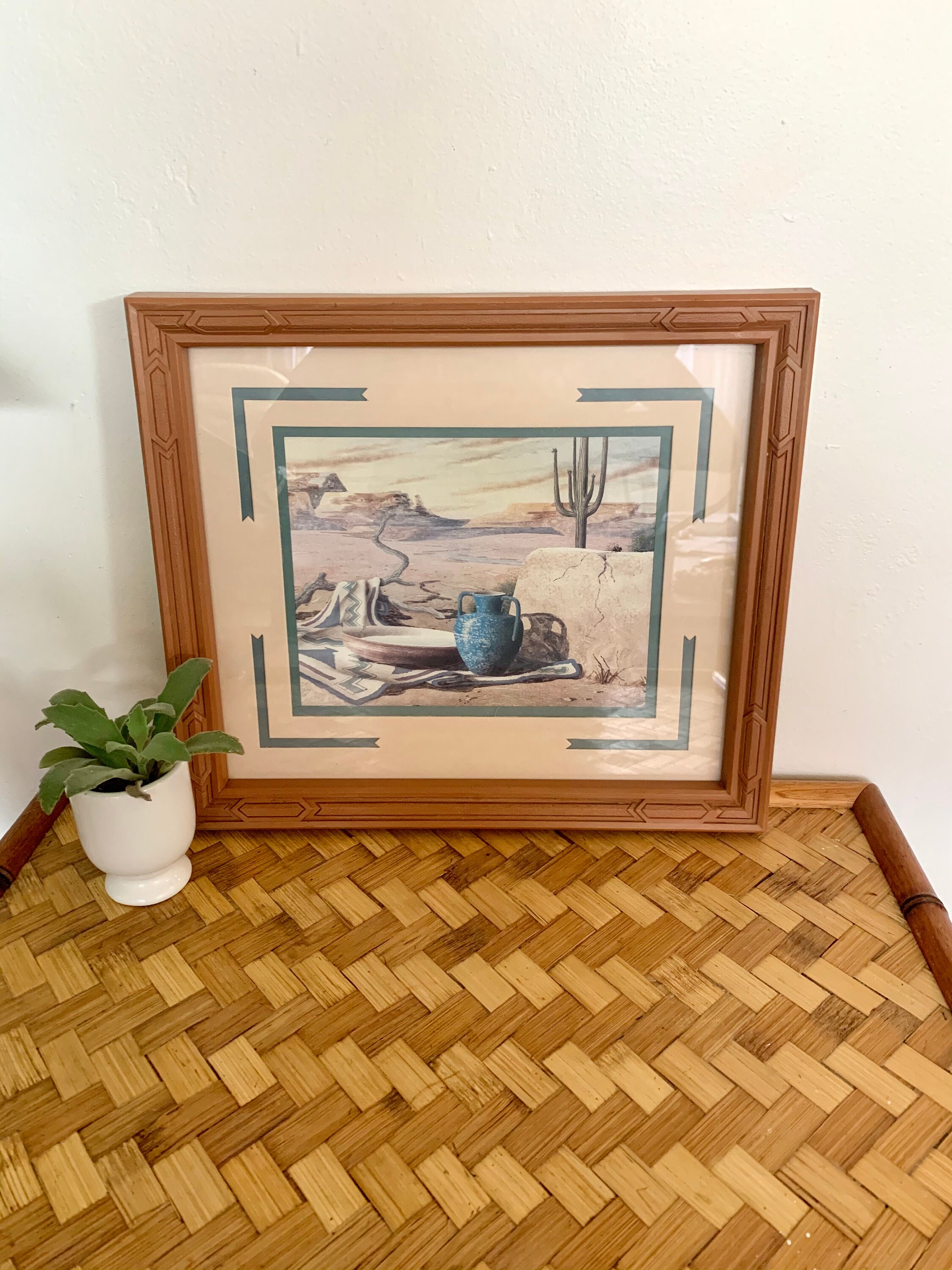 Vintage Framed Southwestern Art Boho Wall Decor Desert Art Etsy