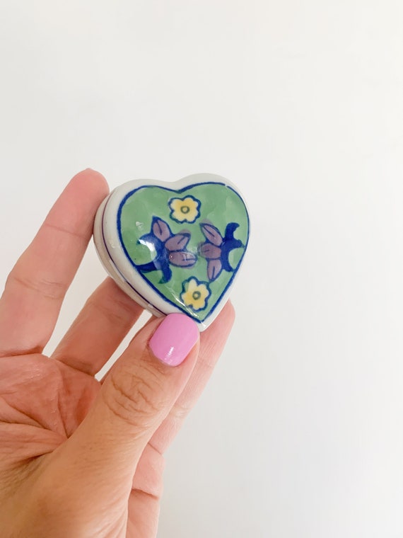 Ceramic trinket box heart Gem