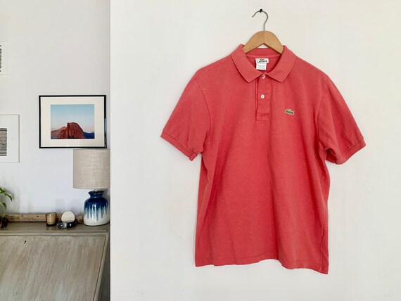 Mens pink top lacoste shirt