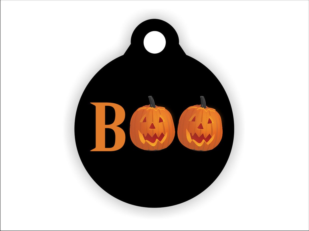 Halloween Pet Tag Boo Pumpkin Dog Tag Holiday Puppy Apparel Etsy