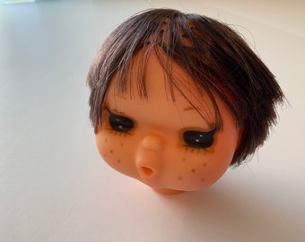 doll head and hands large eyes vintage