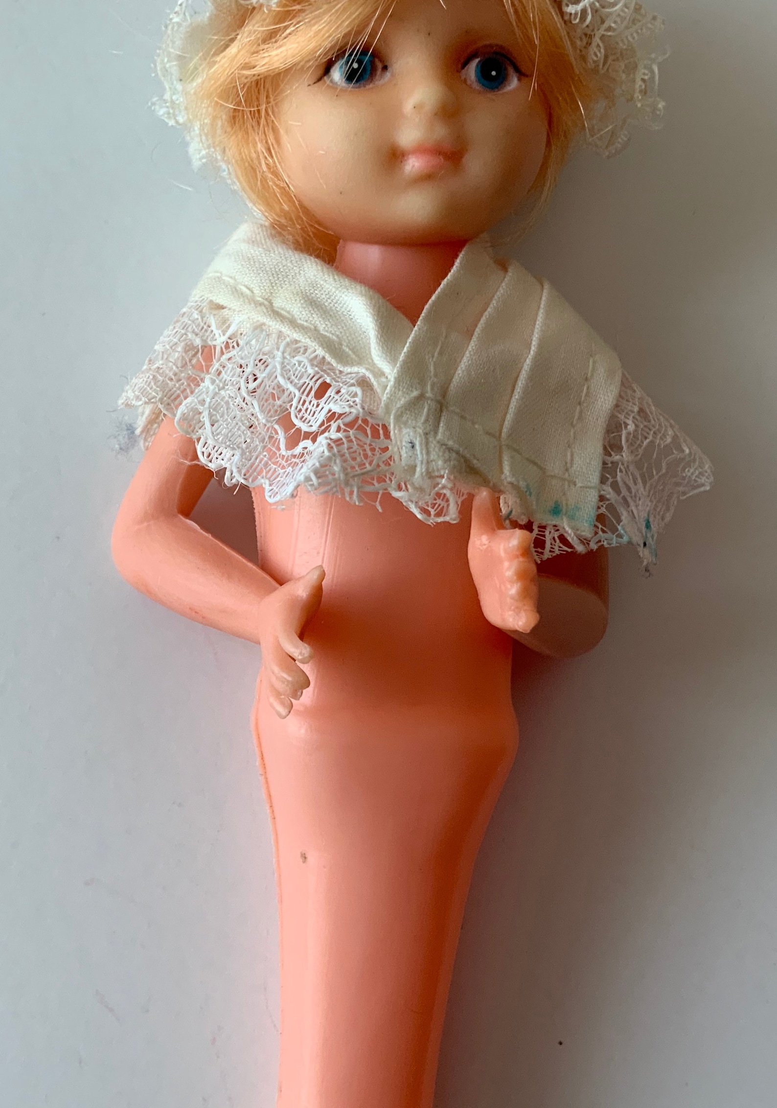 Doll Toilet paper roll cover plastic vintage blond Etsy
