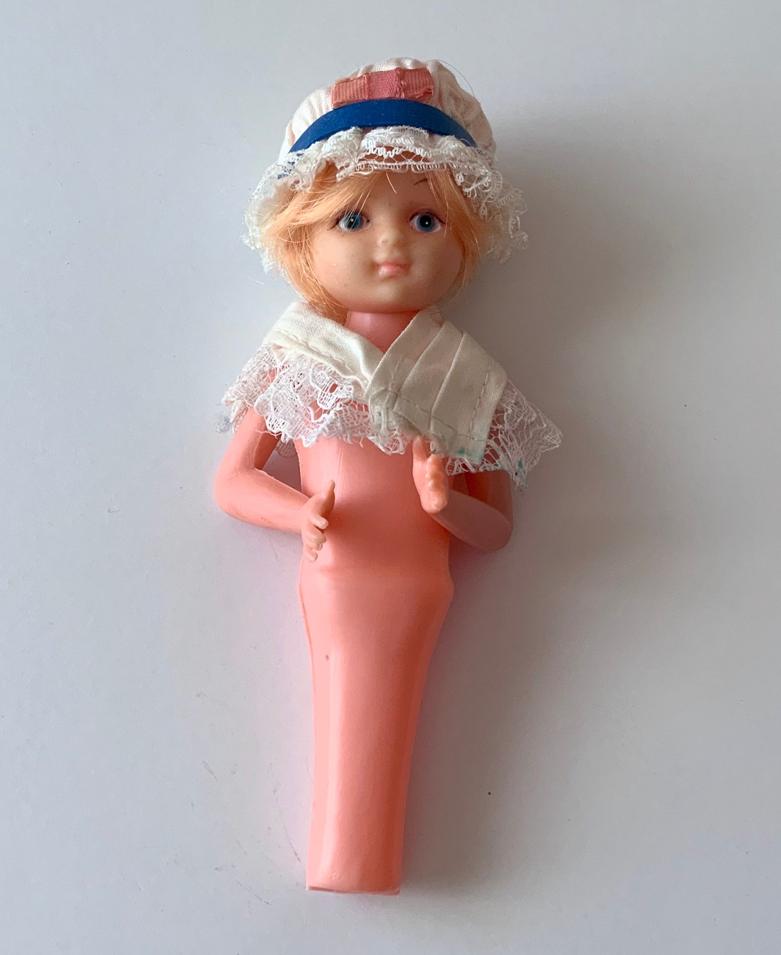 Doll Toilet paper roll cover plastic vintage blond Etsy