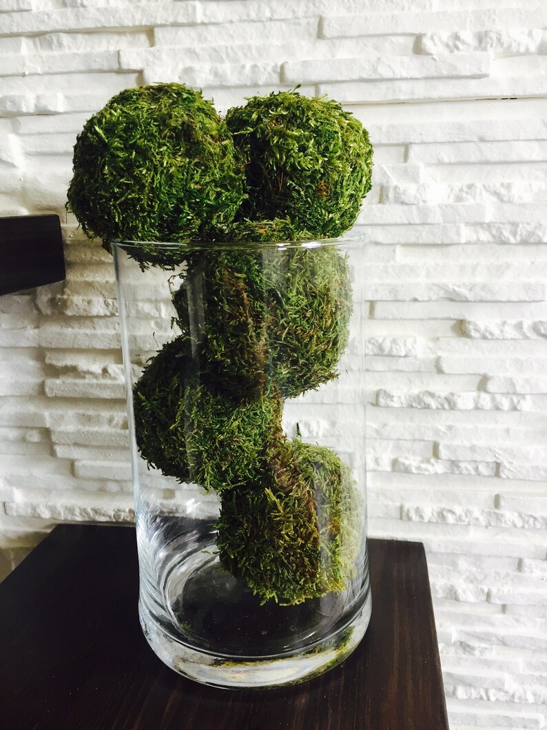 Moss balls Moss covered balls Moss decor Rustic home decor Etsy