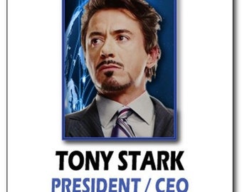 tony stark ceo at stark industries iron man safety magnet fastener name badge halloween costume prop