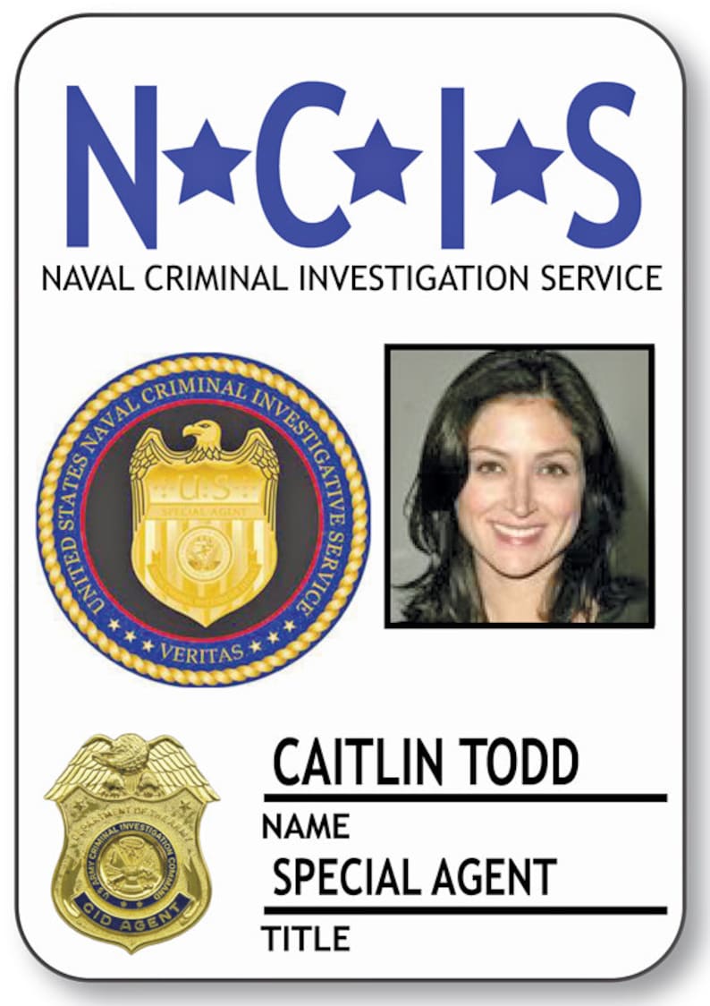 Special Agent from NCIS Magnetic Fastener Name Badge Halloween Costume Prop CAITLIN TODD