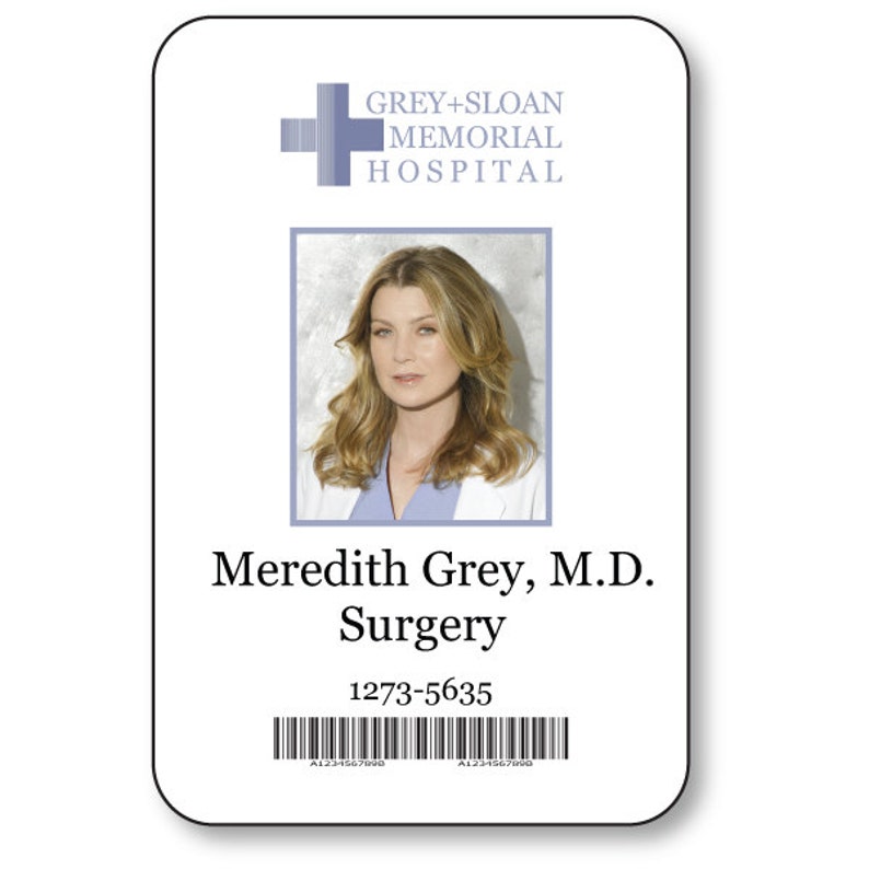 Doctor on Greys Anatomy T V Show Magnetic Fastener Name Badge Halloween Costume Prop MEREDITH GREY