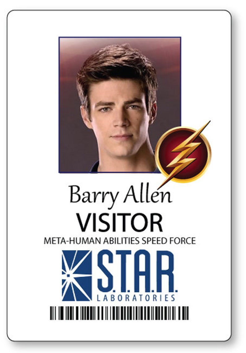 BARRY ALLEN from The FLASH Name Badge Halloween Costume Cosplay Prop Magnet Fastener