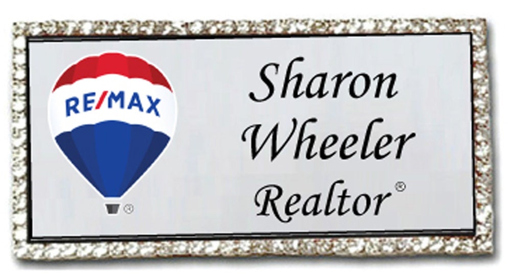 REMAX Realtors BLING CRYSTAL Edges personalized Name Badge Tag Etsy