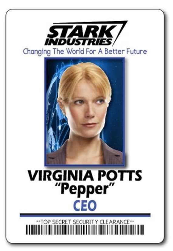 PEPPER POTTS CEO at Stark Industries Iron Man Safety Pin Etsy