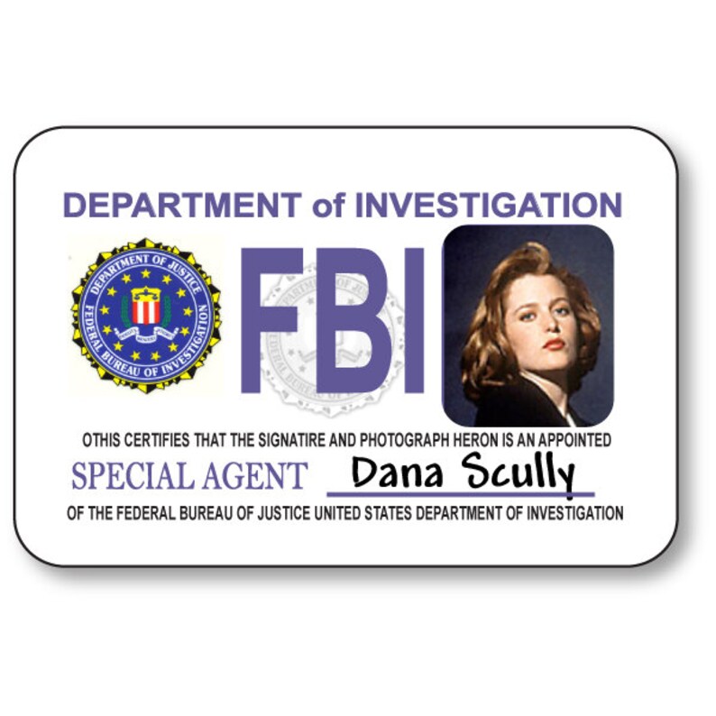 DANA SCULLY X Files TV Show Magnetic Fastener Name Badge | Etsy