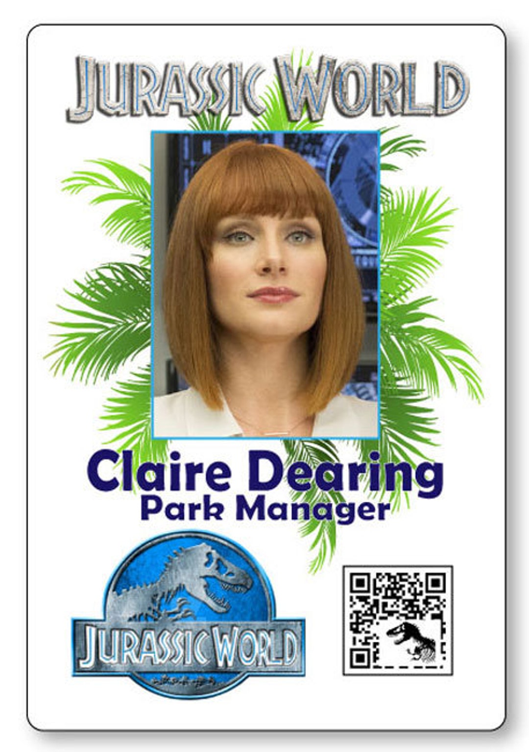 Claire Dearing From Jurassicworld Name Badge With Pin Fastener Etsy