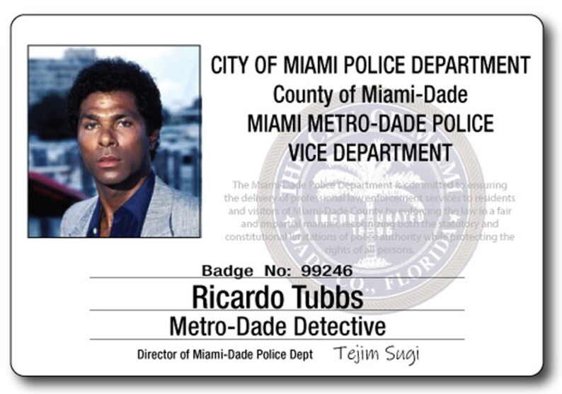 RICARDO TUBBS Miami Vice Halloween Costume or Cosplay Name Etsy