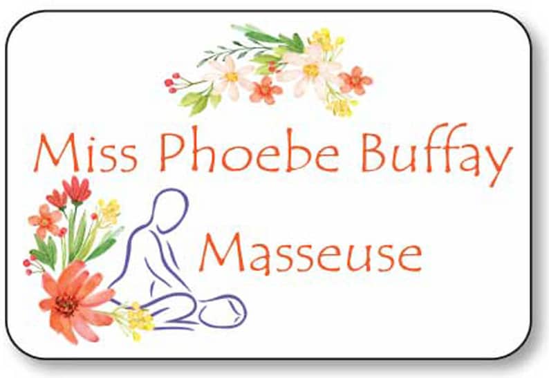 PHOEBE BUFFAY Masseuse from FRIENDS tv series magnet Fastener Name Badges Halloween Costume Prop Cosplay