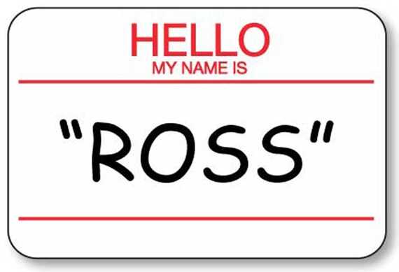 Mr GELLER from FRIENDS TV series Pin Fastener Name Badges Halloween Costume Prop