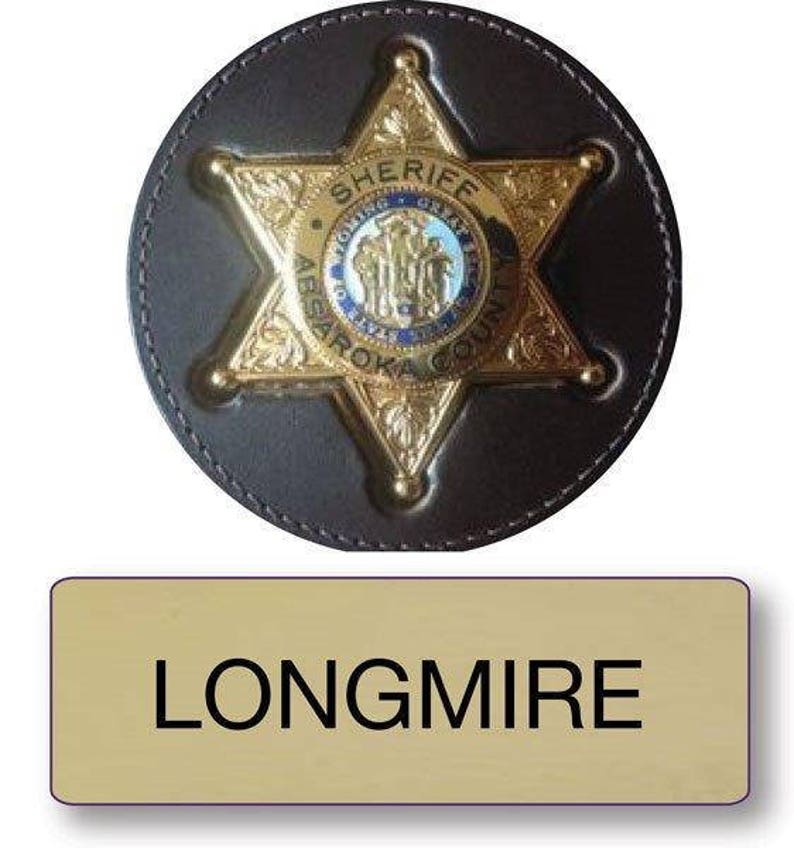 LONGMIRE SHERIFF Police Pin Fastener Name Badge & Sheriff Etsy
