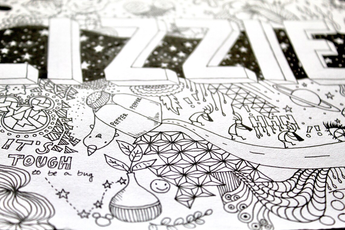 Personalized Name Coloring Page digital - Etsy