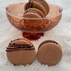 Ultimate Dark Chocolate Macarons Korean Style Fatcarons Per piece Regular or Jumbo size image 4
