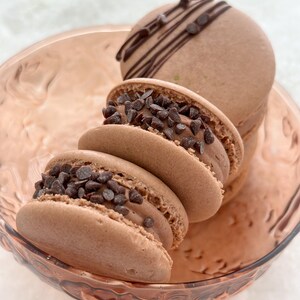 Ultimate Dark Chocolate Macarons Korean Style Fatcarons Per piece Regular or Jumbo size image 3