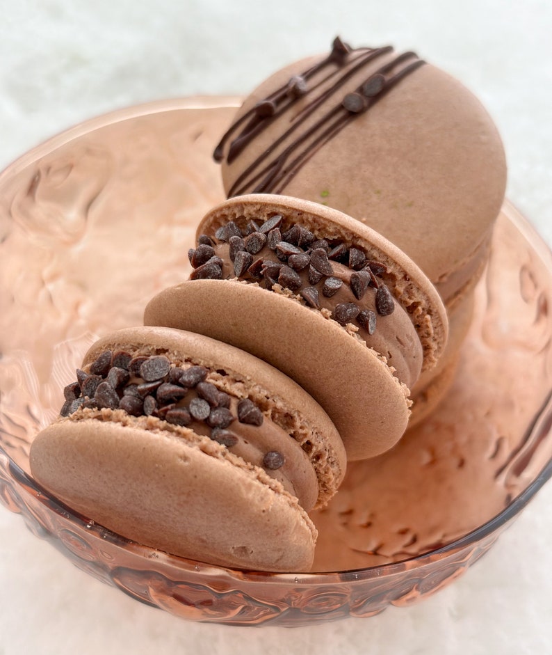 Ultimate Dark Chocolate Macarons Korean Style Fatcarons Per piece Regular or Jumbo size image 3