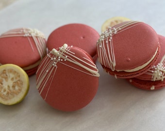 Guava Macarons filled with Guava Ganache and Guava gelee - Korean Style Fatcarons -  Per piece