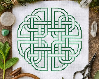 Kruissteekpatroon Dara-knoop: Keltisch symbool van kracht (pdf-patroon)