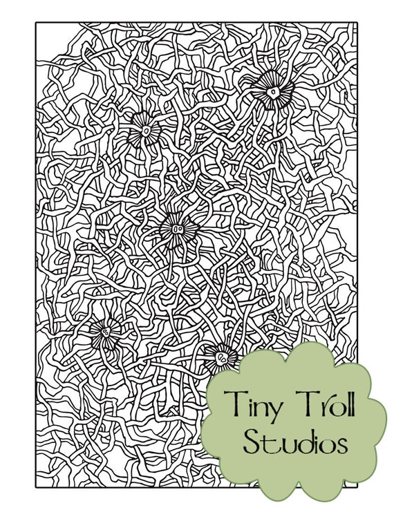 Organic Vines Adult Coloring Page Instant Digital Download