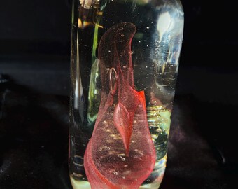 Pisapapeles rosa de vidrio artístico dicróico del estudio Schuster Glass