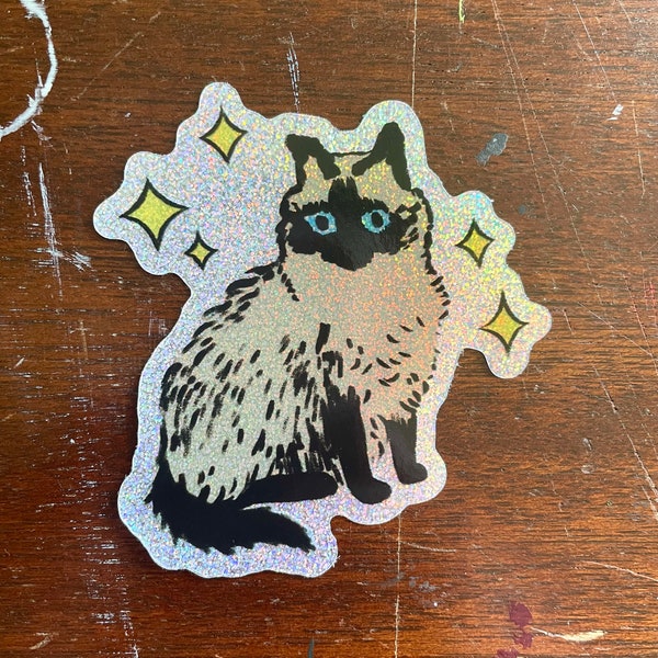 Melody the Siamese Cat Glitter Sticker