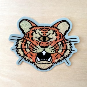 Tigerclops Holographic Glitter Sticker