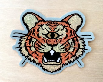 Tigerclops Holographic Glitter Sticker
