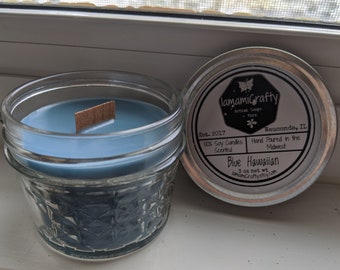 16 oz Hand Poured Soy Candle Blue Hawaiian.FREE SHIPPING