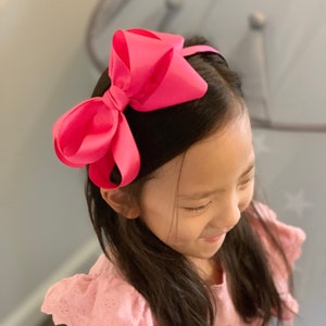 Hot pink big Bow Girls Hair Headband,  Kids Hair Headband, Headband for Girls, Girls Hair Accessories, Girls bow headbands, Girls headband,