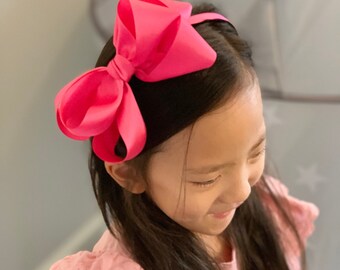 Hot pink big Bow Girls Hair Headband,  Kids Hair Headband, Headband for Girls, Girls Hair Accessories, Girls bow headbands, Girls headband,