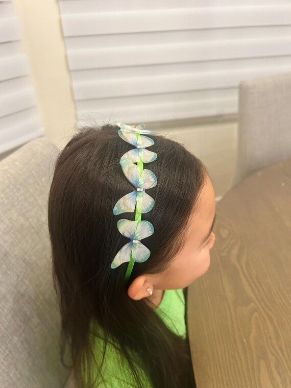 Green Butterfly Headband: Girls Hair Accessory - Etsy display picture 3